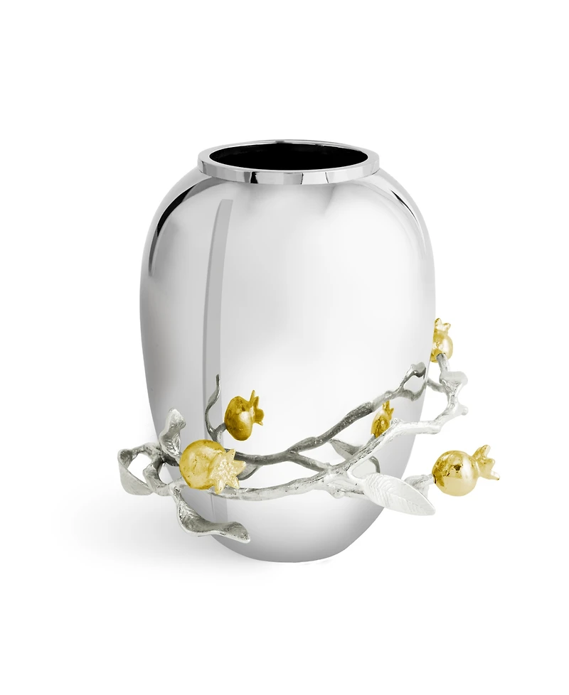 Michael Aram Pomegranate Silver and Gold Vase