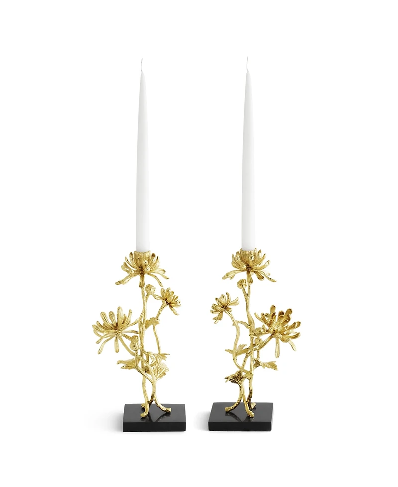 Michael Aram Dahlia Tall Candleholders, Set of 2