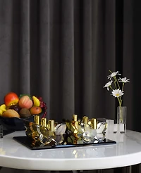 Lainy Home Modern Solid Crystal Tray, 14'' x 10''