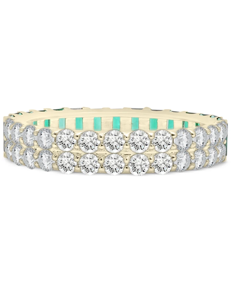 Audrey by Aurate Lab-Grown Emerald (1-1/2 ct. t.w.) & White Sapphire Statement Ring Gold Vermeil, Created for Macy's
