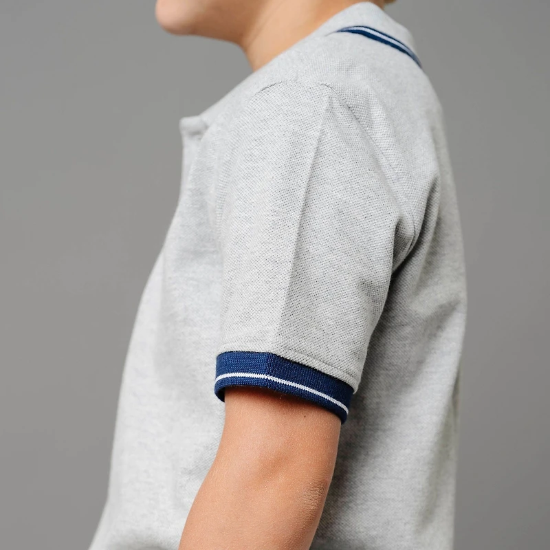 Hope & Henry Boys Short Sleeve Knit Pique Polo Shirt