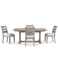 Sadie -Pc. Rectangular Dining Set (Table & Ladder Back Chairs