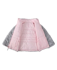 Rokka&Rolla Girls Reversible Sherpa Fleece Puffer Jacket