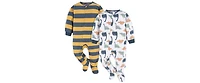 Gerber Baby Boys Footed Blanket Sleepers, 2-Pack