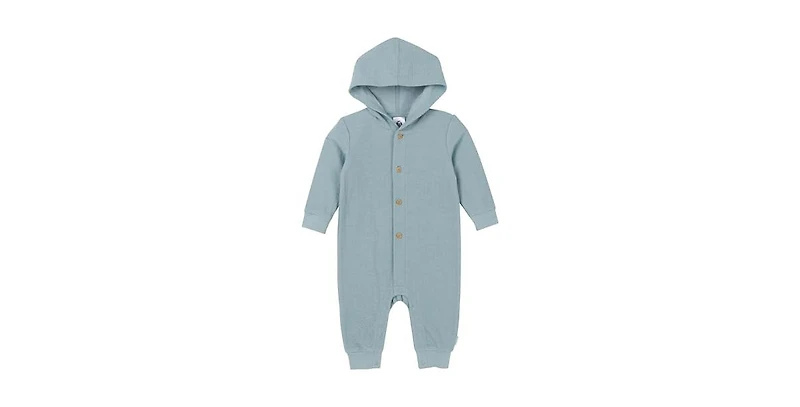 Gerber Baby Boys Hooded Long Sleeve Romper