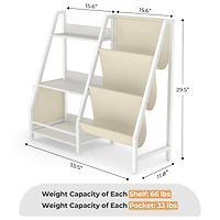 3-Tier Kids Bookshelf Multi-Functional Toy Organizer for Nursey and Kids Room