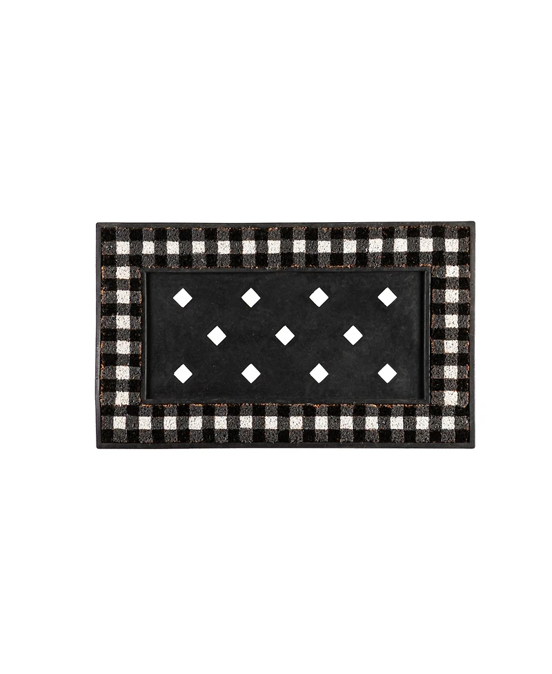 Evergreen Buffalo Check Coir Sassafras Floor Mat Indoor Outdoor Rubber Tray 18"x30" Fits Sassafras Inserts 10"x22" Black