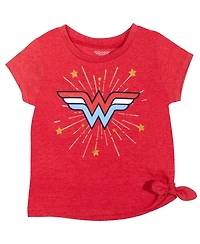 Justice League Toddler Girls Dc Comics Wonder Woman T-Shirt and Active Retro Dolphin Shorts Outfit Set