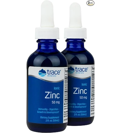 Trace Minerals Liquid Ionic Zinc | 50 mg Zinc with Magnesium | Supports Immune System, Digestion, Growth, & Development | for Kids and Adults | 90 Ser