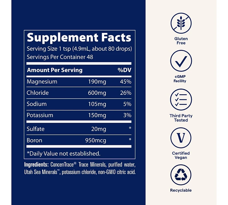 Trace Minerals 40,000 Volts - Concentrate Supplement Drops for Electrolyte Support