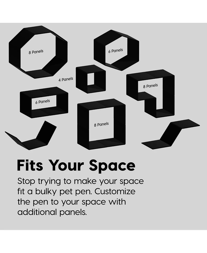 Iris Usa 24" Exercise 8-Panel Pet Playpen, Dog Playpen, Puppy Playpen, for Small and Medium Dogs, Keep Pets Secure, Easy Assemble, Fold It Down, Easy