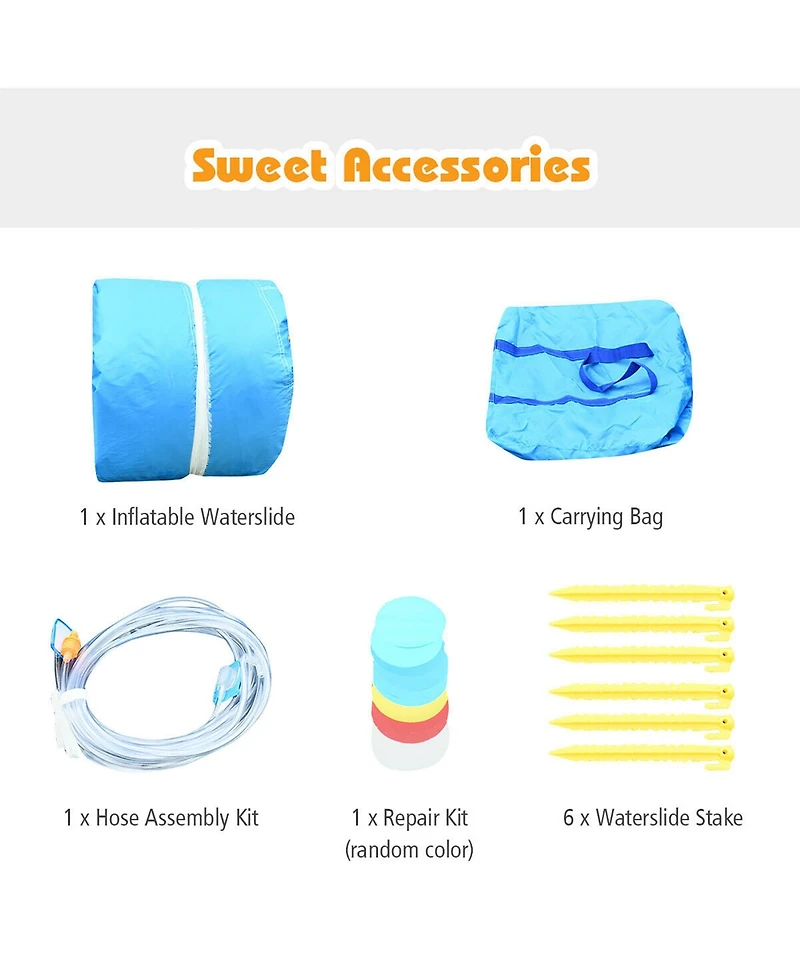 Costway Inflatable Water Slide Kids Bounce House Castle Splash Pool Without Blower