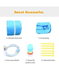 Costway Inflatable Water Slide Kids Bounce House Castle Splash Pool Without Blower