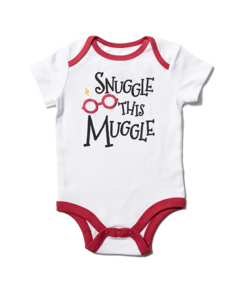 Harry Potter Baby Boys 3 Piece Outfit Set: Cuddly Bodysuit Pants Hat