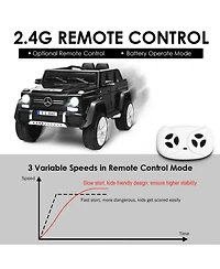 Gymax 12V Licensed Mercedes-Benz Kids Ride On Car Rc Motorized Vehicles w/ Trunk Pink
