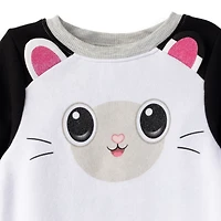 Gabby's Dollhouse Little Girls Dreamworks Pandy Paws Sweatshirt and Leggings Outfit Set to