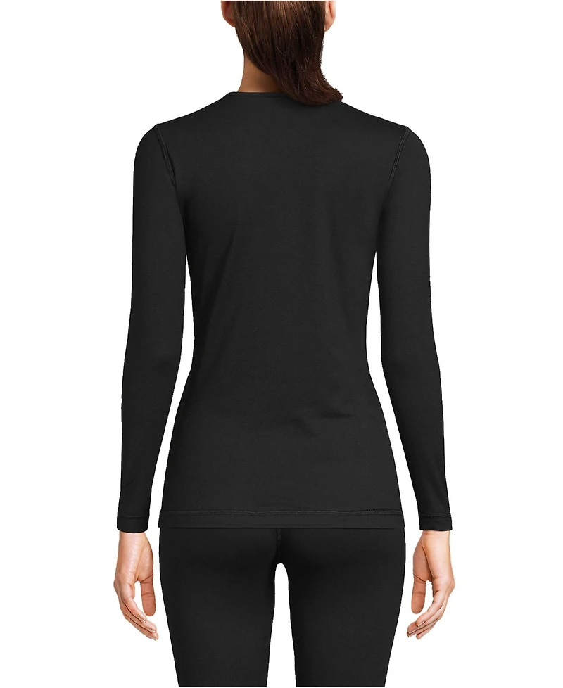 Lands' End Women's Petite Baselayer Cozy Thermaskin Crewneck Top