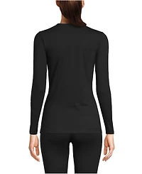 Lands' End Women's Petite Baselayer Cozy Thermaskin Crewneck Top