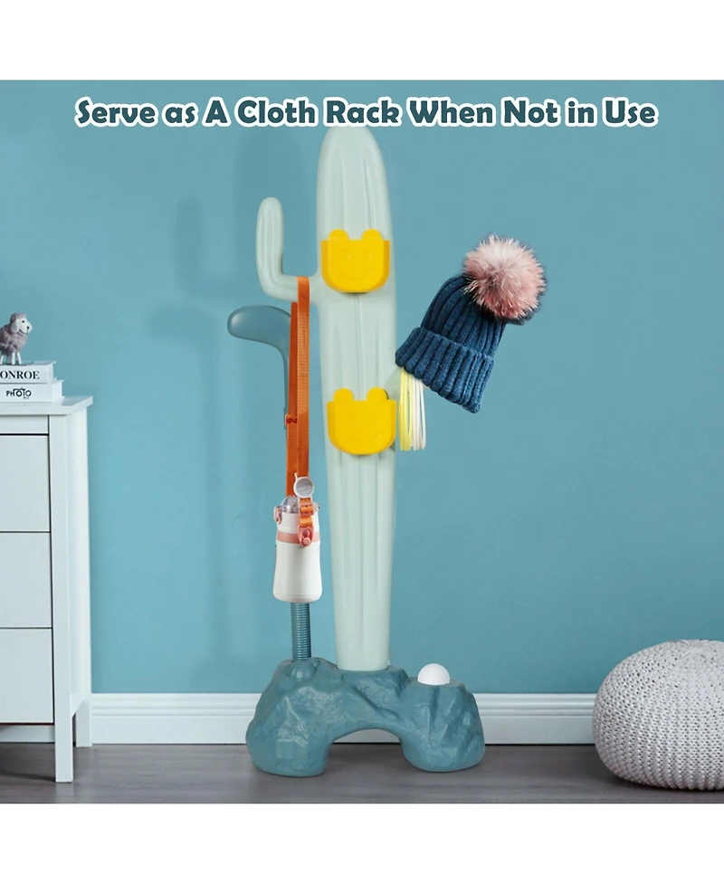 3-in-1 Cactus Toy Stand Sports Activity Center with Golf and Ring-Toss