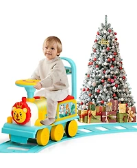 Gymax 6V Electric Kids Ride On Train Motorized Train Toy w/ Track & 6 Wheels Green
