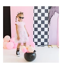 Sweet Wink Toddler Girls Ghost Sequin Halloween Short Sleeve Tutu Dress