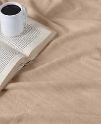 Superior Clara Cotton Textured Striped Lightweight Woven Throw, 50" x 60"