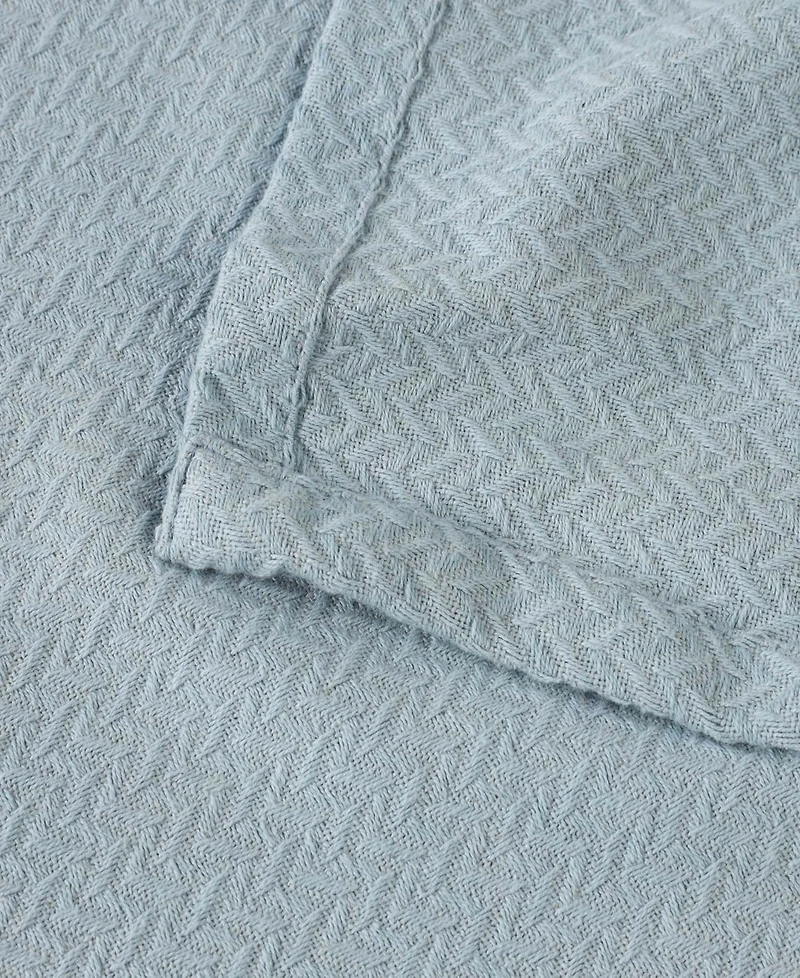 Superior Nobel Cotton Jacquard Dobby Weave Textured Chevron Lightweight Woven Blanket