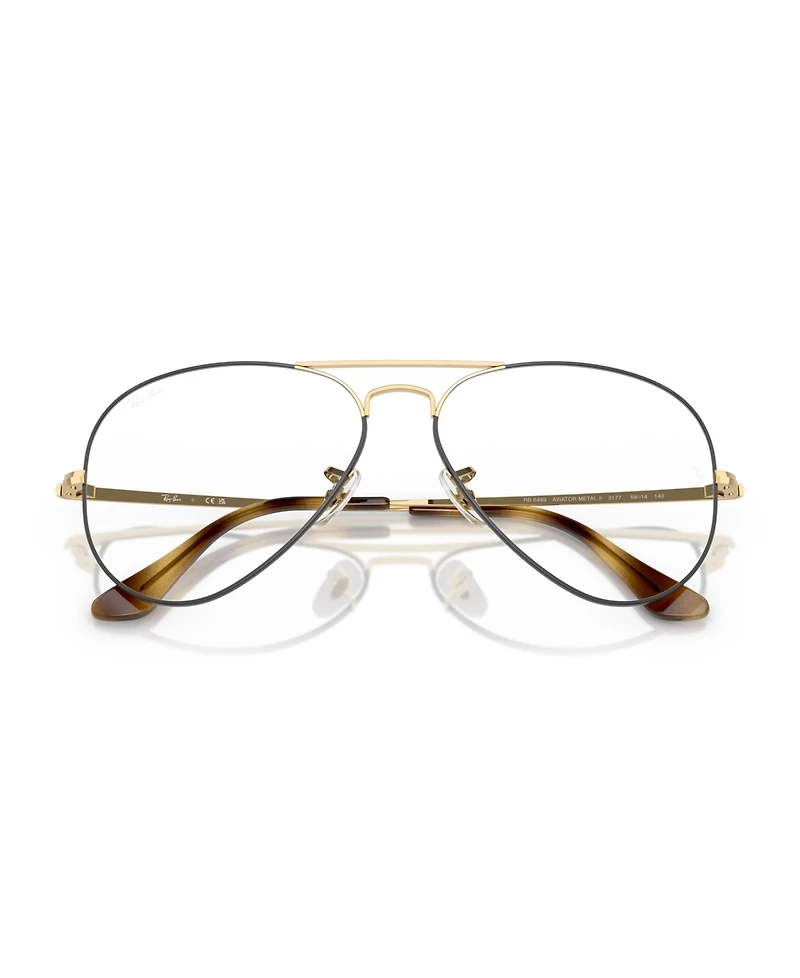 Ray-Ban Unisex Aviator Optics Eyeglasses, RB6489
