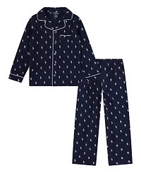 Polo Ralph Lauren Boys 8-20 Woven Long Sleeve and Pant Pajamas, 2-Piece Set