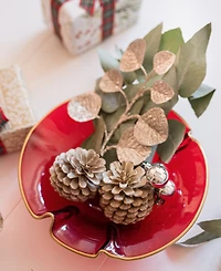 Vietri Holiday Glass Small Ruffled Bowl