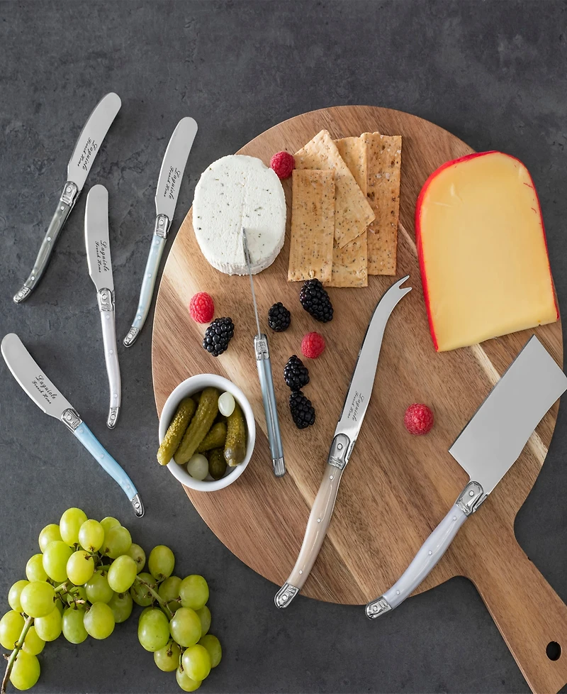 French Home Laguiole Cheese 7-Piece Knife and Spreader Set with Handles