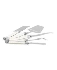 French Home 5-Piece Laguiole Cheese Knife, Fork, and Slicer Set with Faux Ivory Handles