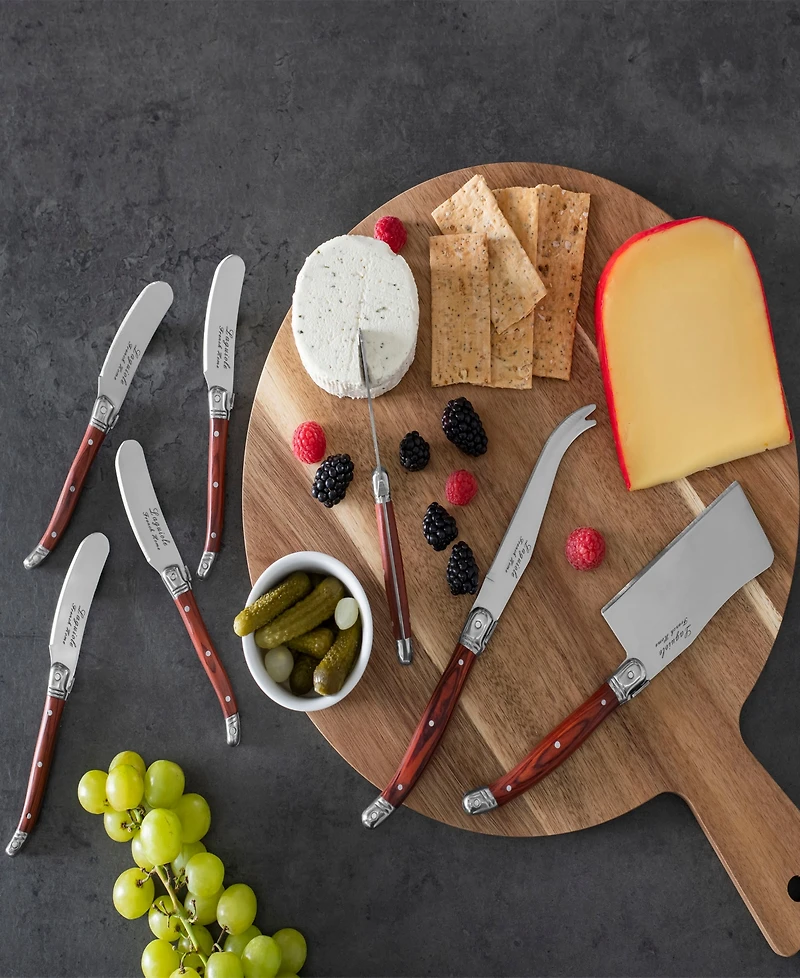 French Home Laguiole Cheese 7-Piece Knife and Spreader Set with Handles