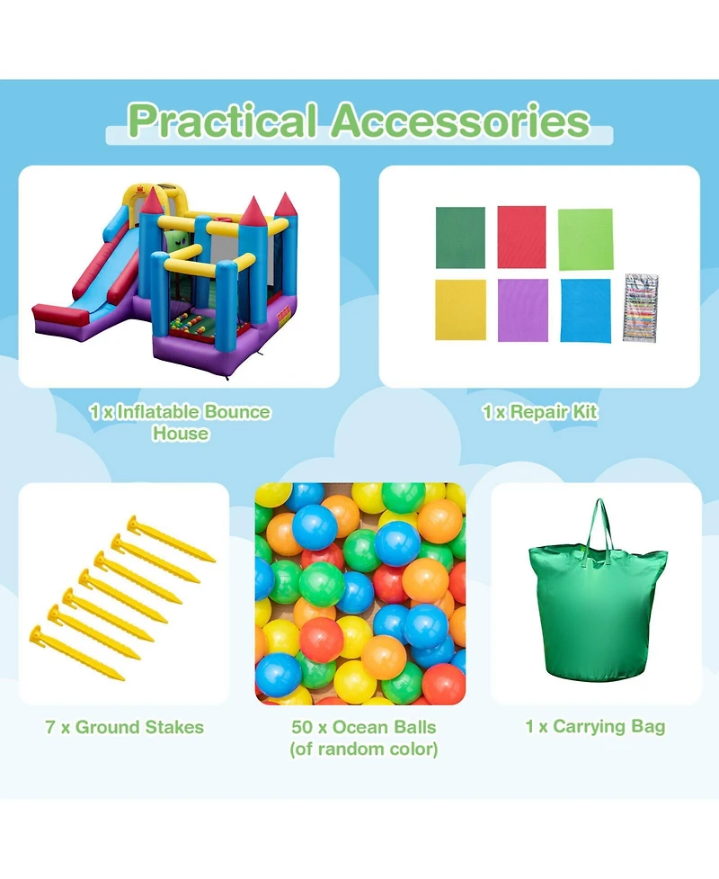5-in-1 Inflatable Bounce Castle without Blower