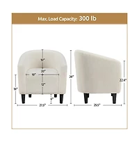 Yaheetech Boucle Club Chair Accent Barrel Arm
