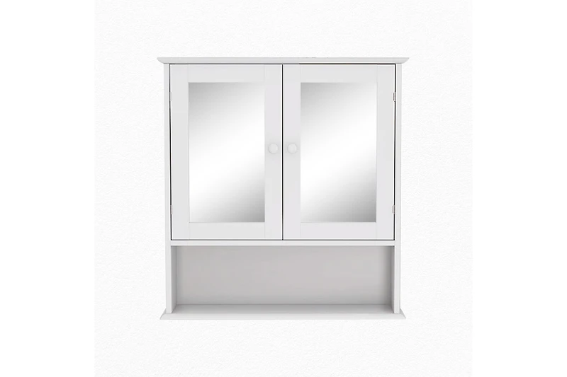 Casainc 21.65'' W 22.83'' H Surface Framed Wall Mounted Bathroom Cabinet Mirror Adjustable Shelves