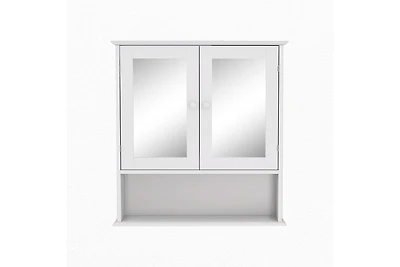 Casainc 21.65'' W 22.83'' H Surface Framed Wall Mounted Bathroom Cabinet Mirror Adjustable Shelves