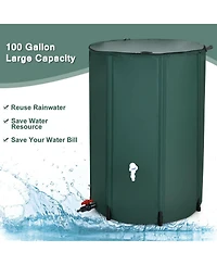 100 Gallon Portable Rain Barrel Water Collector Tank with Spigot Filter