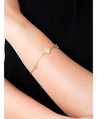 Devata Clover Chain Bracelet in 14K Gold, 6.5 in adj to 7.5 in