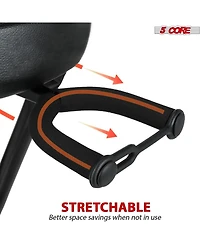 5Core Guitar Stool Adjustable Backrest Piano Chair 3.15" Padded Seat Music Stand