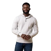 Hope & Henry Men's Long Sleeve Henley Sweater Hoodie