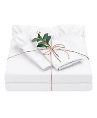 Chanasya Premium Ruffle Sheet Set - Shabby Chic Double Brushed Soft Ruffled Hem Solid Microfiber Sheet Set