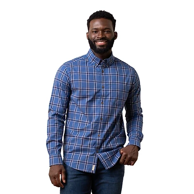 Hope & Henry Men's Organic Long Sleeve Stretch Poplin Button Down Shirt