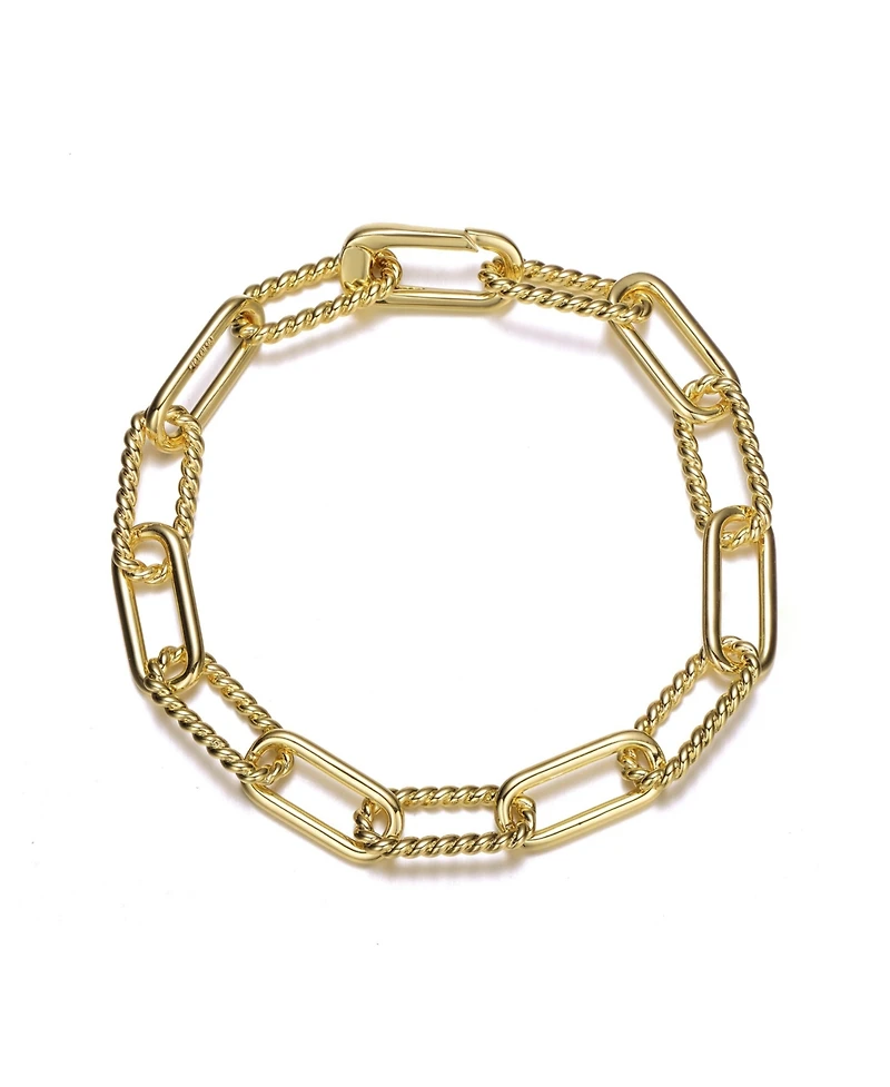 14K Gold Plated Paperclip Chain Bracelet