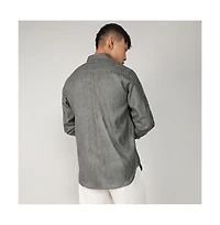 Campus Sutra Men's Olive Green Embroidered One-Lined Shirt