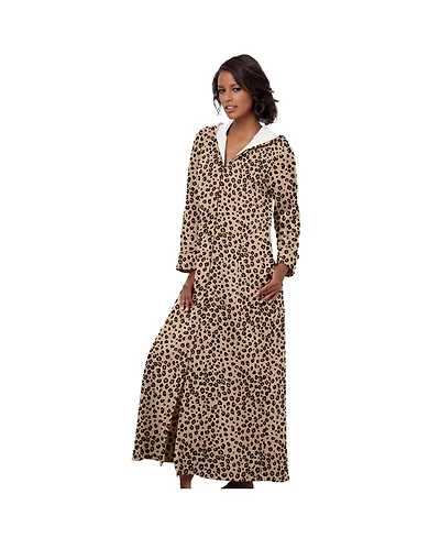 Dreams & Co. Plus Long Hooded Fleece Sweatshirt Robe