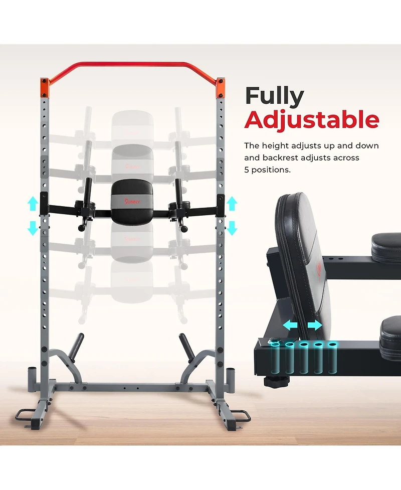 Adjustable Captains Chair Multi-Function Dip Station, Push-Up, Leg Raises & Core Workout Attachment with Adjustable Height
