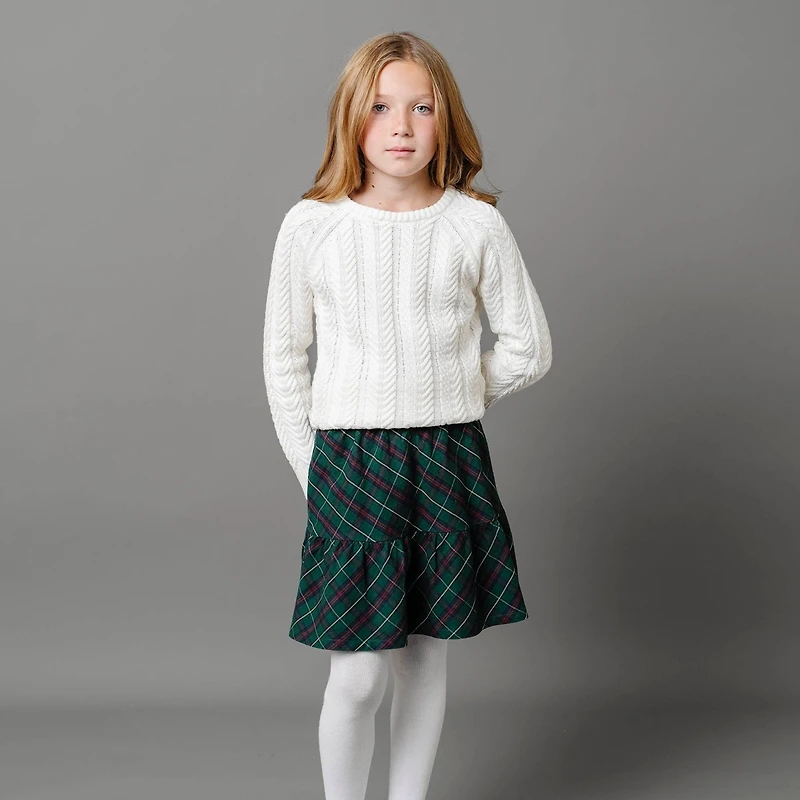 Hope & Henry Little Girls Organic Pull-on Flounce Party Skirt