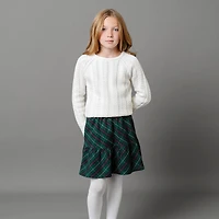 Hope & Henry Little Girls Organic Pull-on Flounce Party Skirt