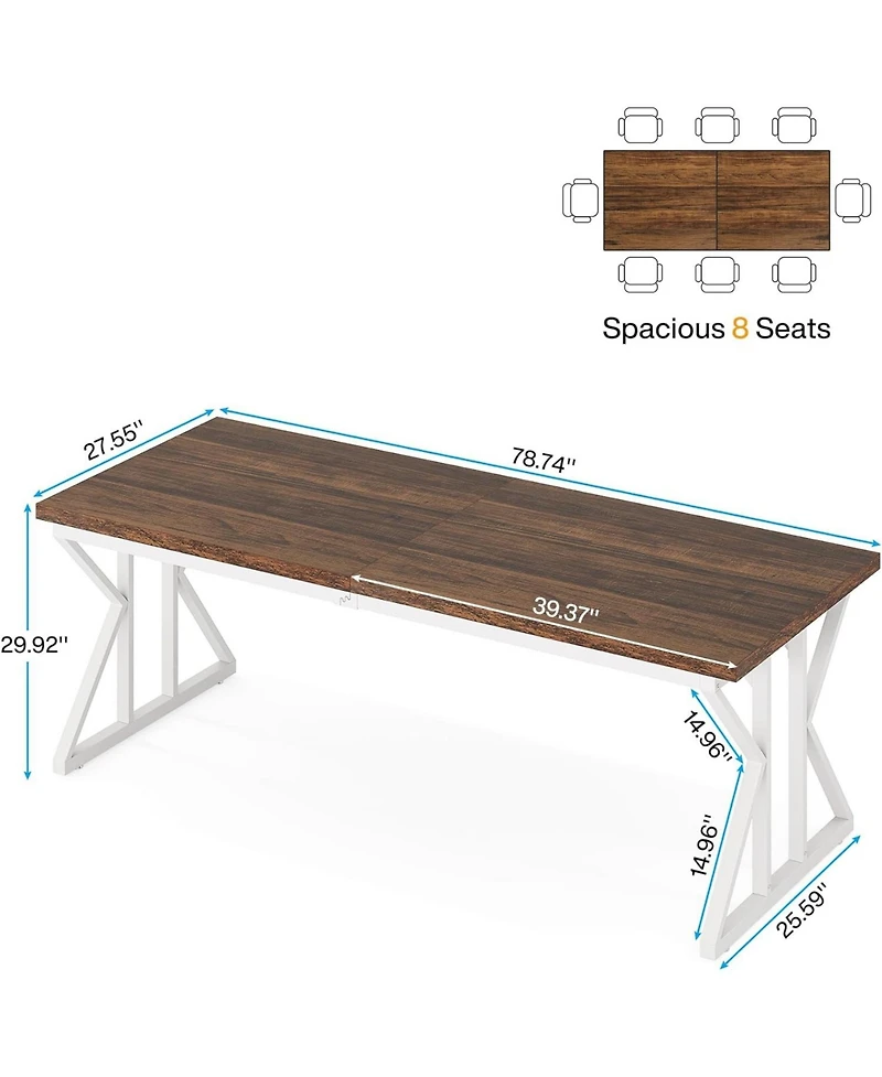 Tribesigns 78.7-Inch Executive Desk, Large Computer Office Desk Workstation, Modern Study Writing Table Business Furniture for Home